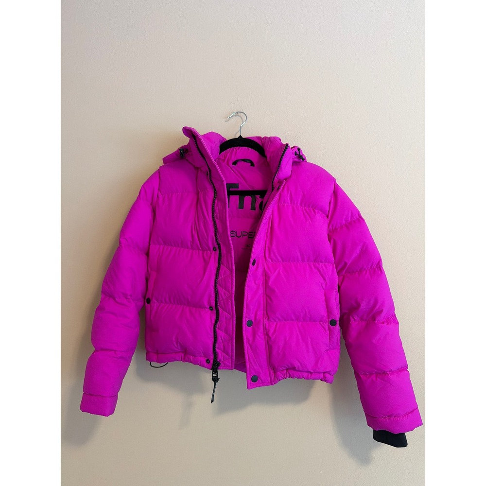 Aritzia TNA The Super Puff Shorty Jacket Neon Magenta Down Puffer XS